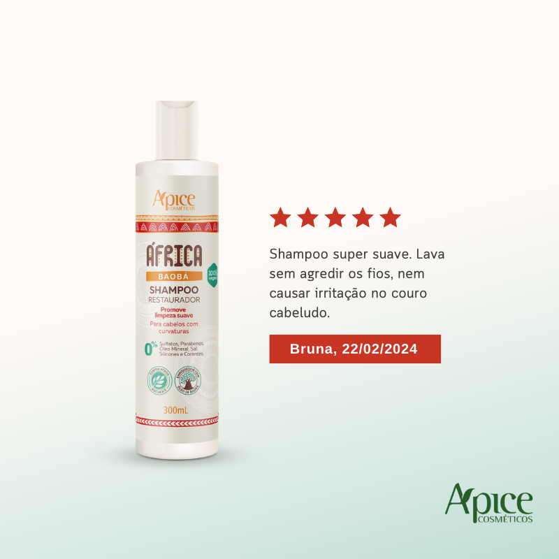 Kit África Baobá - Shampoo, Condicionador e Gelatina (3 ITENS)