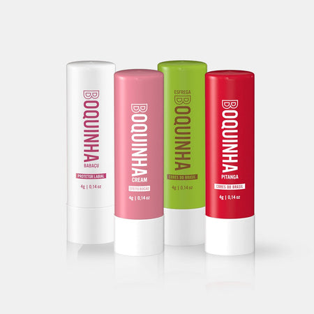 Kit Boquinhas: Esfrega + Preenchedor + Proteção UV + Boquinha Pitanga